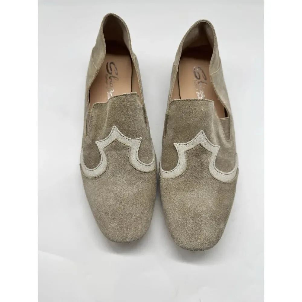 Sbicca Beige Leather Nisland Slip On Loafers Womens Size 10 Shoes